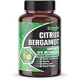 Premium Citrus Bergamot Organic Bergamot Supplement with Niacin Black Chokeberry Olive Leaf Black Pepper - Heart & Circulatory Function Support 150-day Support (150 Count (Pack 1))