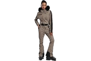 GSOU SNOW Womens Ski Suit One Piece Snowsuit Snowboard Slim Insulated Jumpsuit Jacket Waterproof Windproof for Outdoor Sports