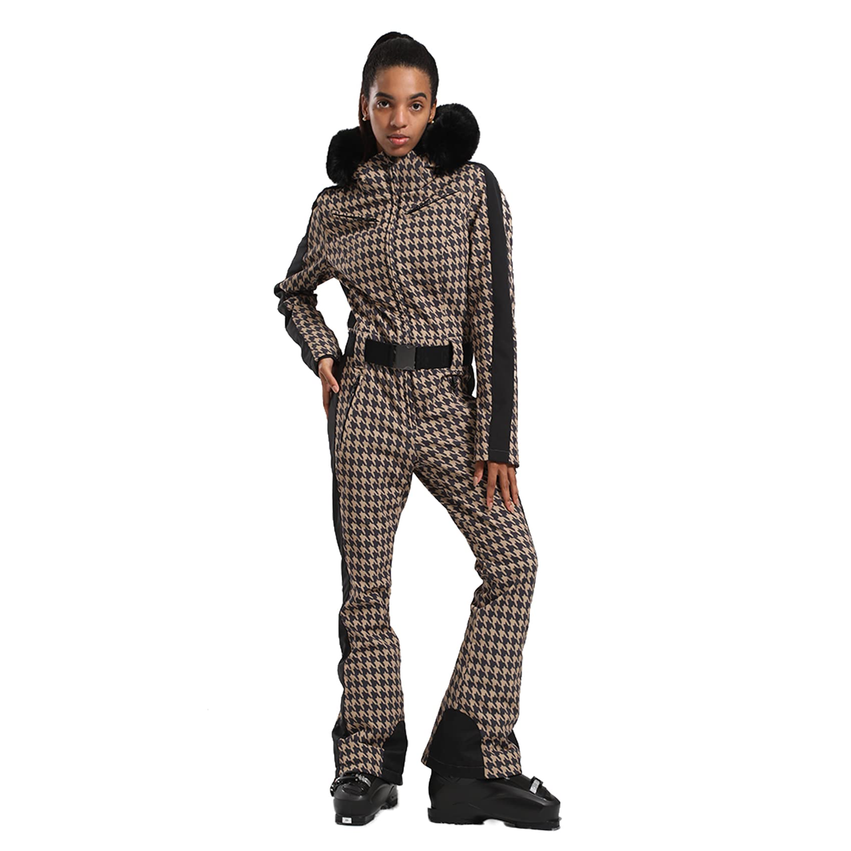 Photo 1 of GSOU SNOW Women Ski Suit One Piece Snowsuit Snowboard Slim Insulated Jumpsuit Waterproof Windproof for Outdoor Sports