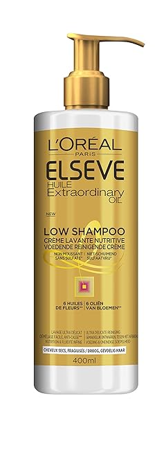 ELSEVE - Low Shampoo - Crème lavante délicate HUILE EXTRAORDINAIRE Cheveux secs - 400ml