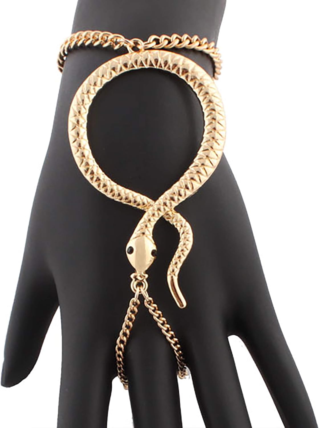 JOTW Goldtone Snake Adjustable Finger Ring and Hand Chain Bracelet: Snake Jewelry: Jewelry