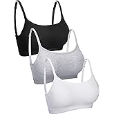 Boao 3 Pieces Mini Camisole Bra Padded Brassiere Tank Top Brassiere Women Sports Bra with Straps