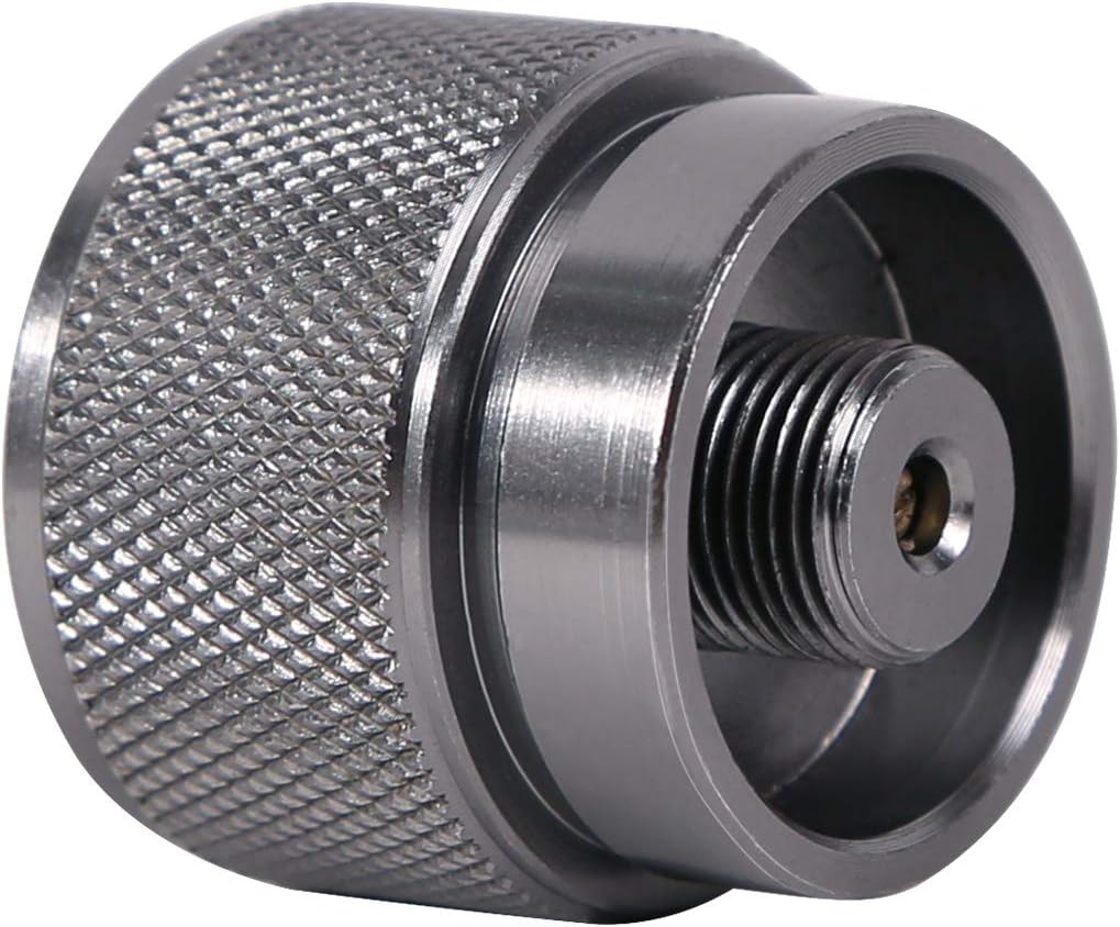 REDCAMP Small Camping Stove Adapter, Output: EN417 Lindal Valve or 16oz/1lb Gas Canister, Two Types