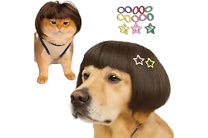 LAMIARAGA Funny Pet Wig – DIY Haircut & Adjustable Fit – Cat & Dog Costume for Halloween, Party, Photo Shoots – 3D Natural Look – Fits 5kg-50kg Pets