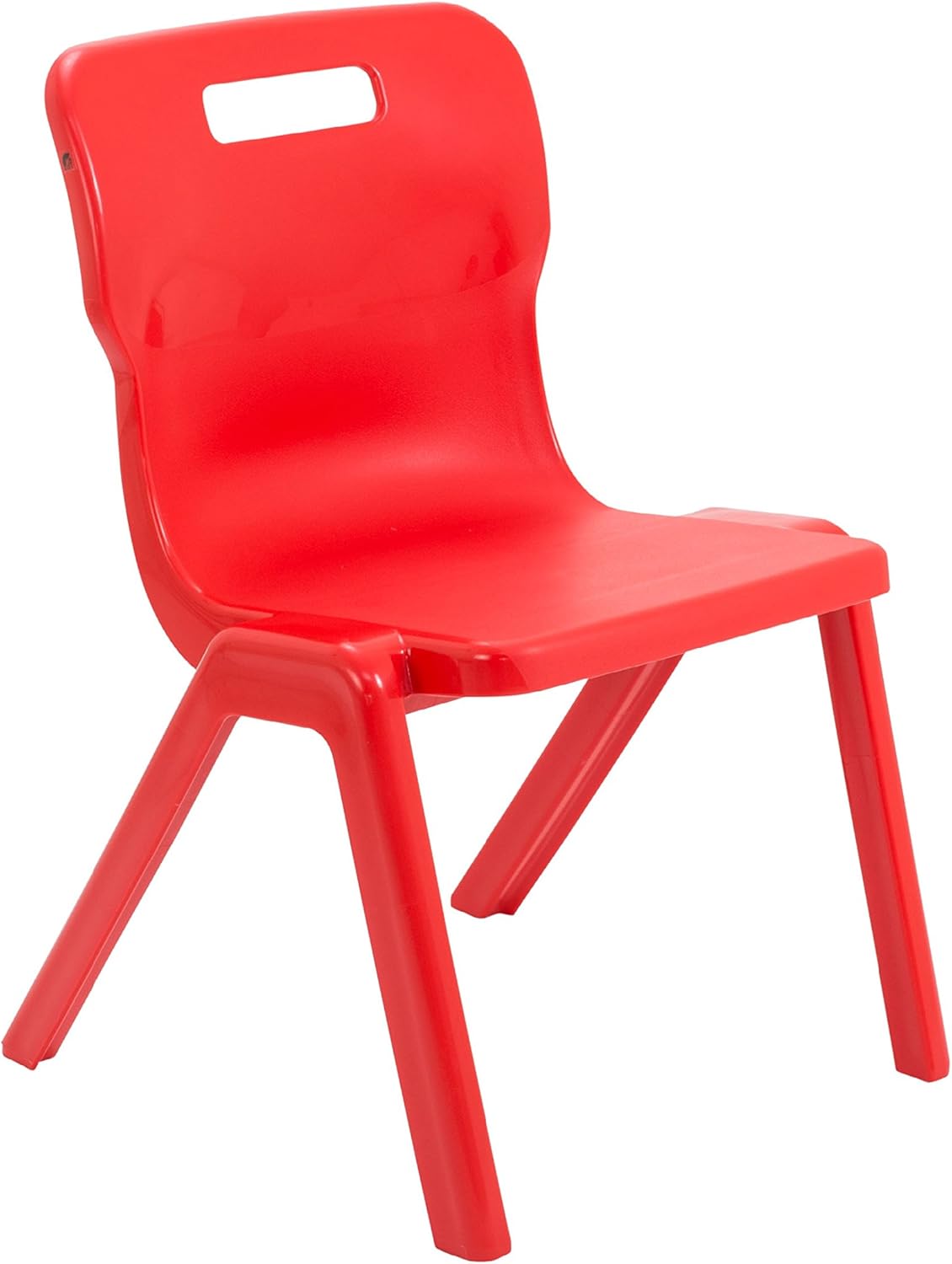 Titan One Piece Classroom Chair, Plastic, Red, Size 5 for Ages 9-13 Years