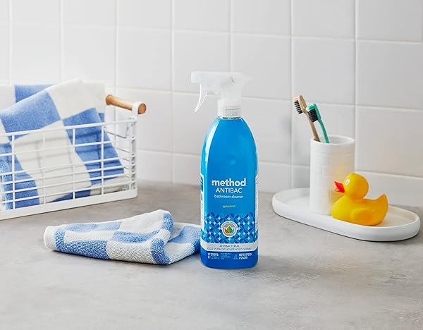 METHOD ANTIBACTERIAL BATHROOM CLEANER, SPEARMINT, REMOVES MOLD + MILDEW STAINS, 28 FL OZ