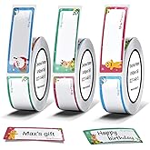 ORGBRO X1 Label Maker Tape, Christmas Theme Thermal Label Print Paper 0.47"×1.57"(12×40mm), Standard Laminated Office Labeling Tape Replacement, 160 Tapes/Roll, 3-Roll