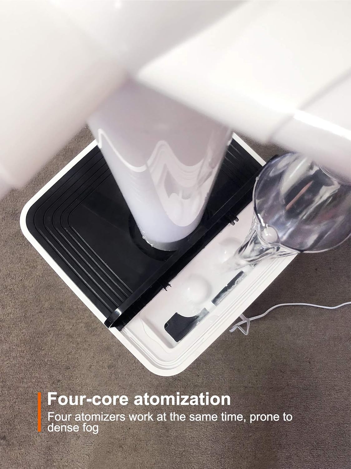 DUOLANG 23L Cool Mist Humidifiers for Large Room 2000 sq.ft, 6Gal Top Fill Ultrasonic Humidifier Quiet with 360° Mist Tube 4 Speeds Humidity for Home Office Workshop Greenhouse, Easy to Clean, White: Kitchen & Dining