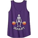 Funny Skeleton Deadlift Halloween Fitness Gym Humor Workout Tank Top