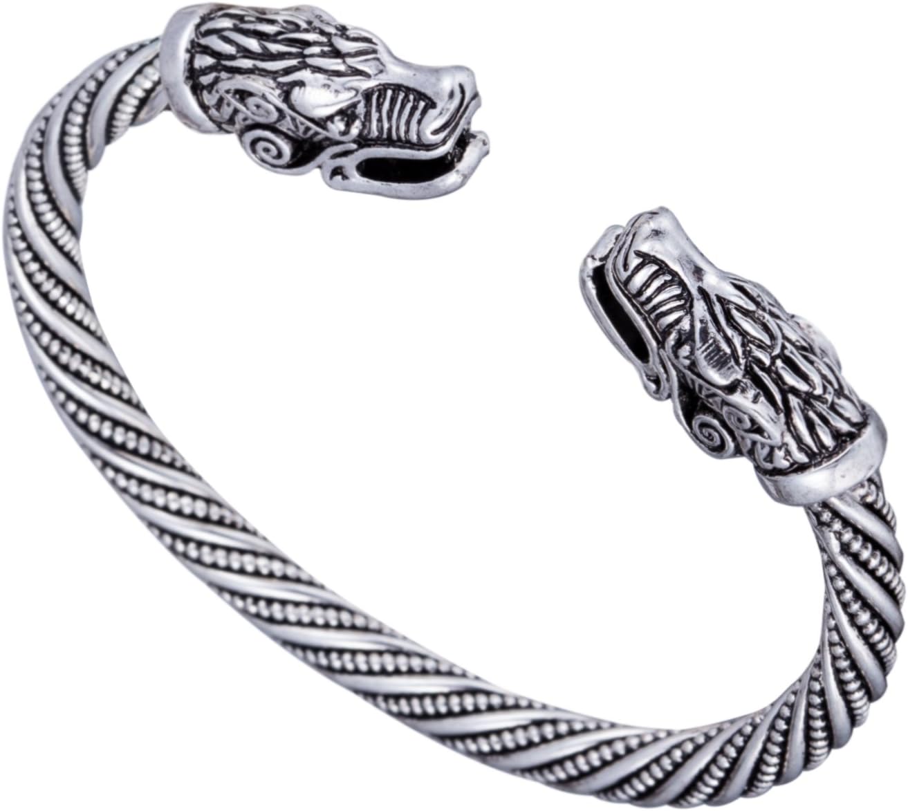 Fashion Indian Wolf Viking Wristband Cuff Bracelet for Men and Women