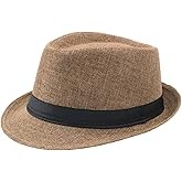 URTERYSER Fedora Hat, Short Brim Fedora Solid Color Beach Summer Sun Hat Ganster Accessory