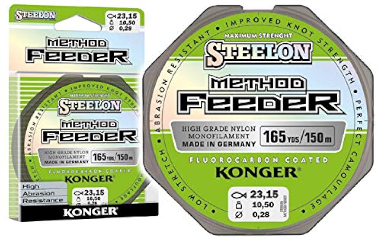 Konger Steelon Method Feeder Fluorocarbon Coated Monofilament Reel 150 m 0.18-0.30 mm Feeder Line Feeder Method Top (0.28 mm / 10.50 kg)