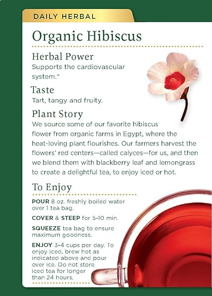 TRADITIONAL MEDICINALS ORGANIC, HIBISCUS TEA – SUPPORTS NORMAL HEART HEALTH & CARDIOVASCULAR WELLNESS – KOSHER, NON-GMO, CAFFEINE-FREE, COMPOSTABLE – 16 TEA BAGS