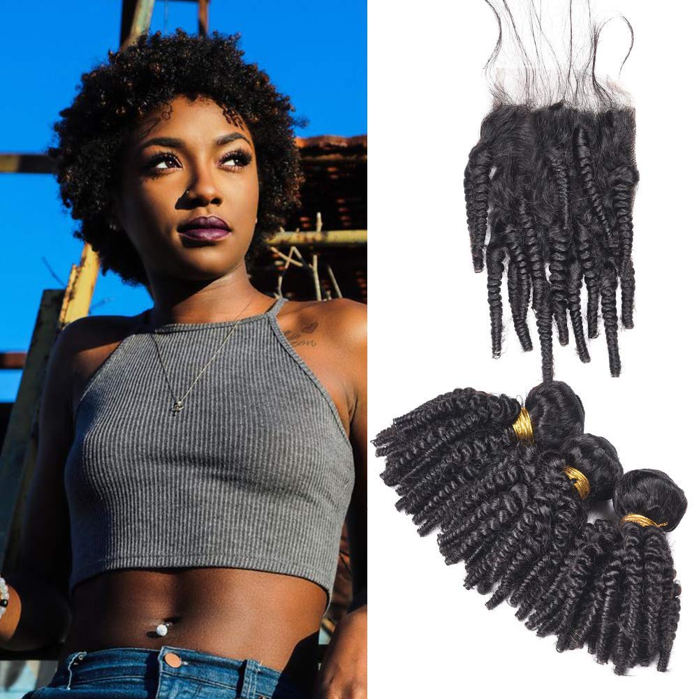 Buy Leticia 10 10 12 10 Closure Afro Kinky Curly Weave Short