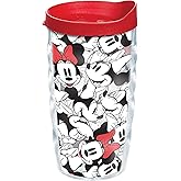 Tervis Disney - Minnie Expressions Made in USA Double Walled Insulated Tumbler Travel Cup Keeps Drinks Cold & Hot, 10oz Wavy, Classic
