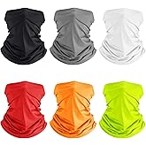 Geyoga 6 Pieces Summer UV Protection Cooling Neck Gaiter Face Clothing Neck Gaiter Mask Scarf Sunscreen Breathable Bandana