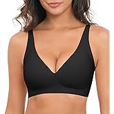 Xcutting Deep V Bras for Women No Underwire Wireless Push Up Bra Seamless Plunge Bralette Comfort Supportive Full Coverage