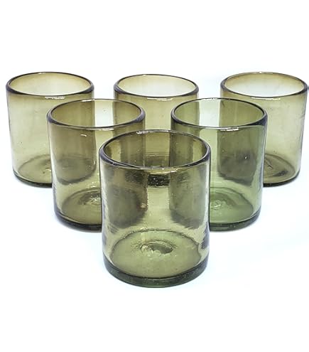 Amazon.com | MexHandcraft Solid Olive Green 9 oz Short Tumblers