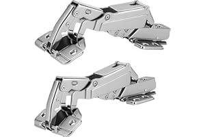TamBee 175 Degree Hinges Frameless Cabinet Doors Hinges Concealed Hydraulic Adjustable Mounting Hinges Soft Closing Nickel-Pl
