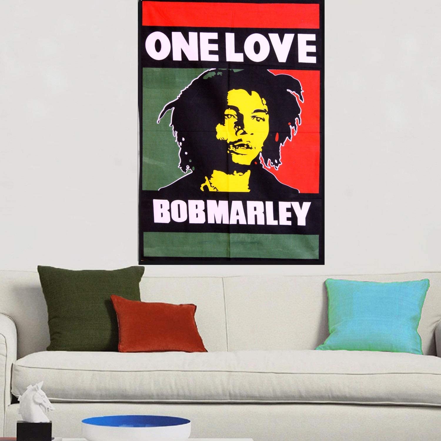 Bob Marley One Love Bob Marley Poster 30x40 INCHES Mandala Hippie Tapestry, Hippy Mandala Bohemian Tapestries Tapestry Wall Hanging Ethnic Decorative Indian Dorm Decor, Psychedelic (4)