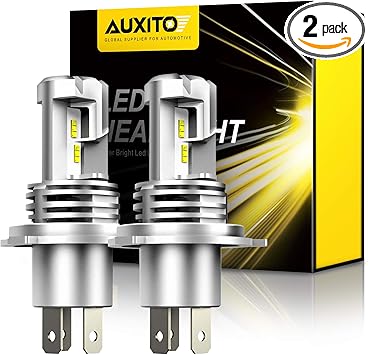 auxito h4 9003 bombillas led para faros delanteros 12000 lm por set 6500 k xenon blanco para luces altas y bajas hi lo plug and play pack de 2