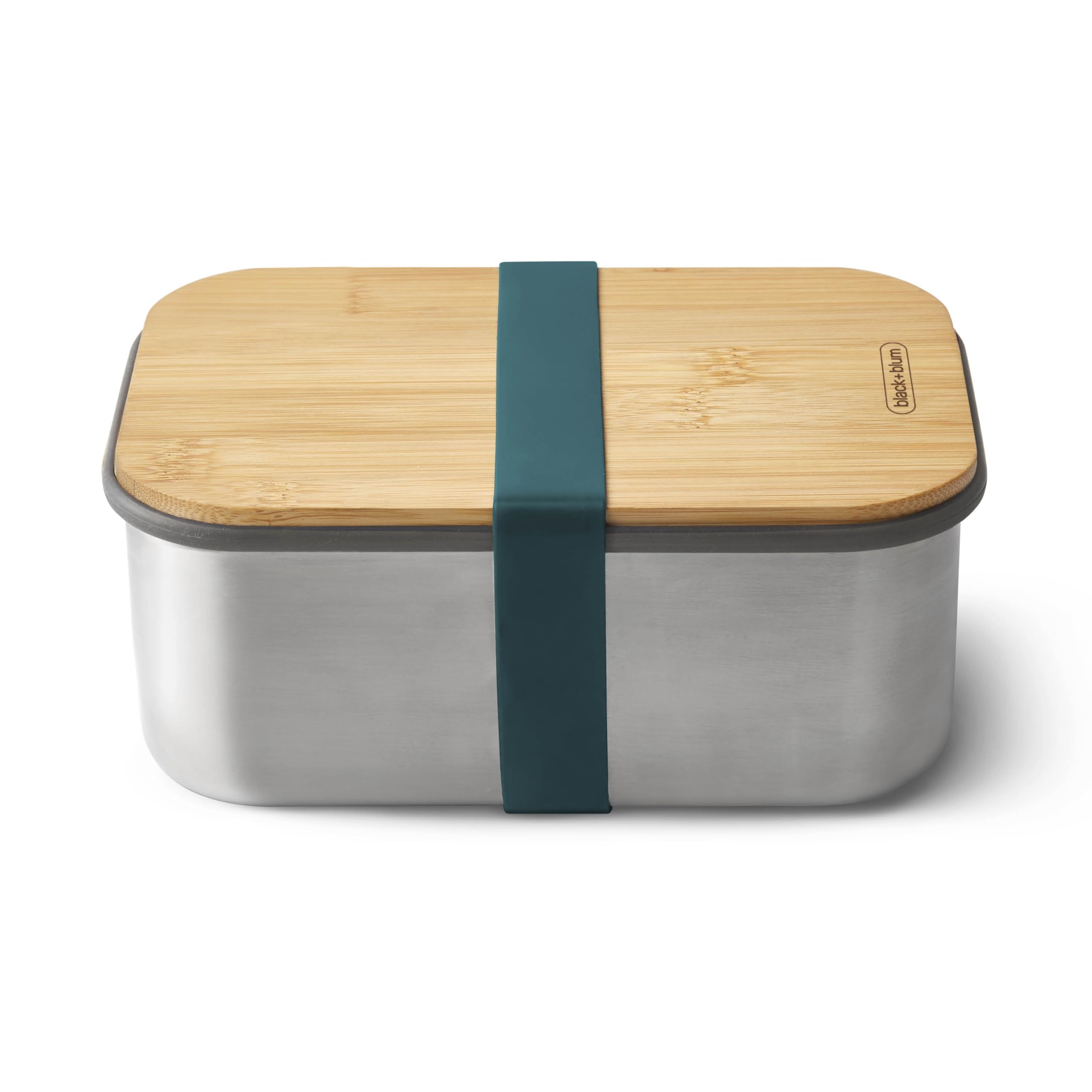BLACK+BLUM - Sandwich Box - Ocean - Large, 1.25L - Stainless Steel, Plastic-Free Lunch box with Leak Proof, Lightweight, Multi-Purpose Bamboo Lid, Chopping and Serving Board