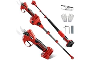 FormiPow Pruning Shears with Pole for Milwaukee M18 Battery, Brushless Pruner with 1.2" / 1.6" Cutting Diameter, SK5 Steel Bl