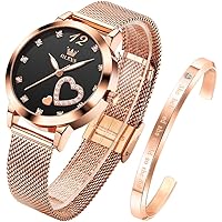 Amazon.com: OLEVS Women's Rose Gold Watches Heart Diamond