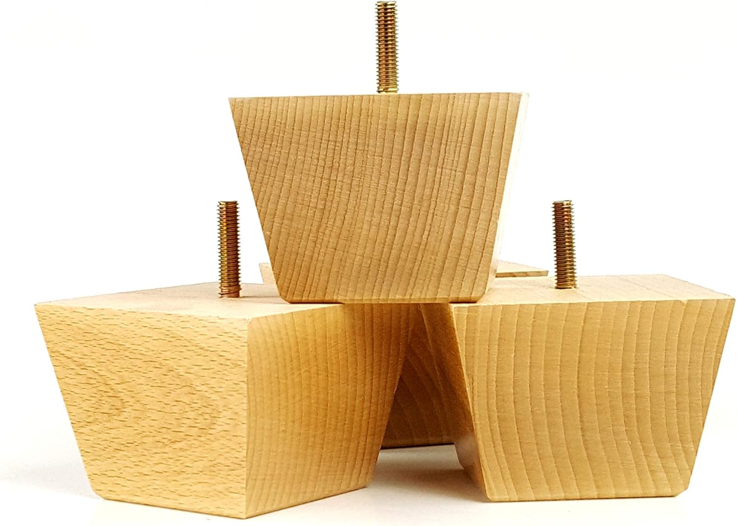 4X Wooden Furniture Legs M8(8mm) 60mm High Mahogany or Natural