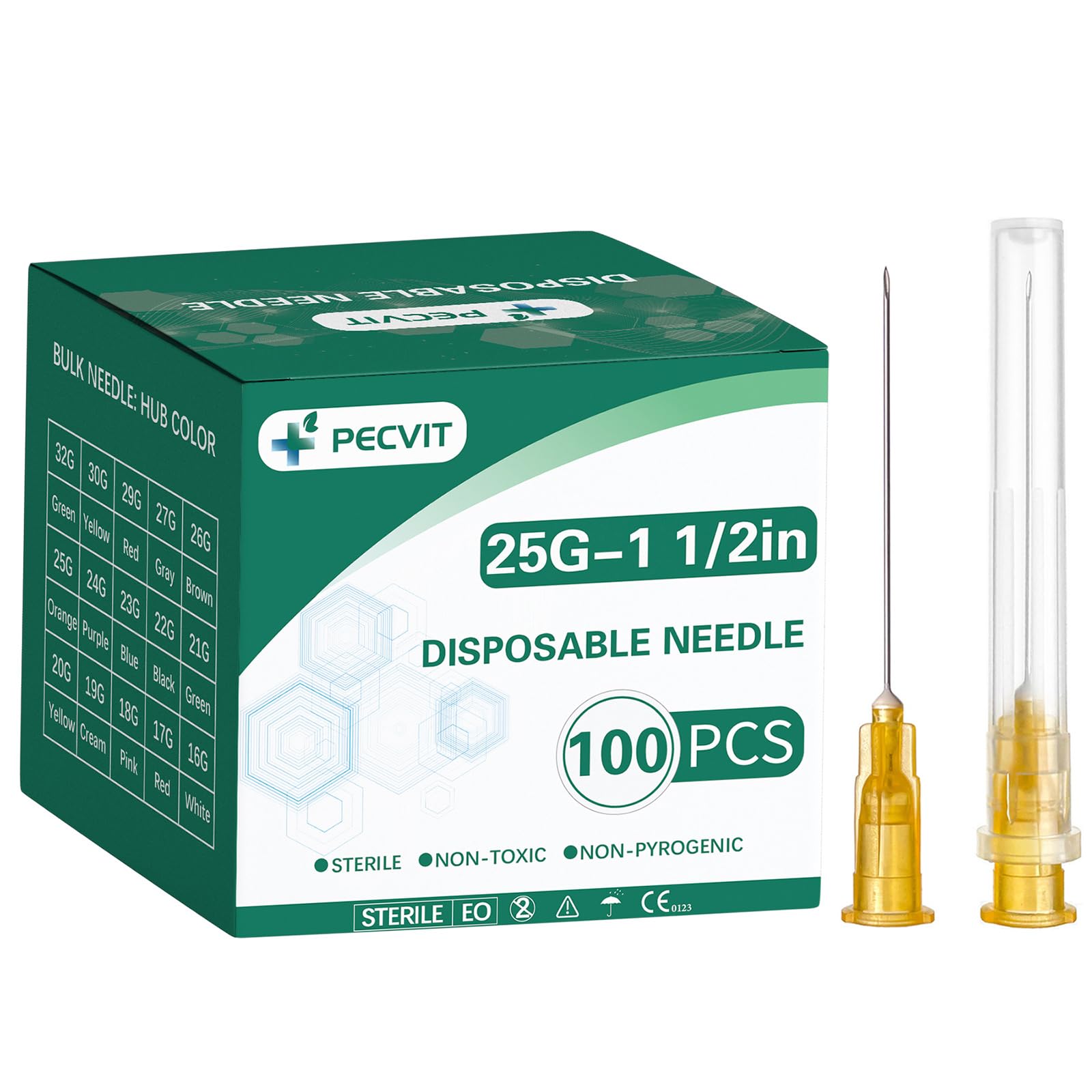 Photo 1 of 100Pack 25Ga 1.5 inch Needles Luer Lock Lab Dispensing Accessories for Measuring,Refilling Inks