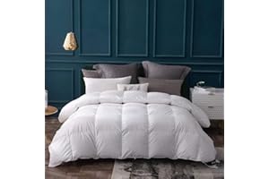 Globon Goose Down Comforter California King Size All Season Duvet Insert,400 Thread Count Ultra Soft Noiseless Shell,800 Fill Power, with Corner Tabs,White