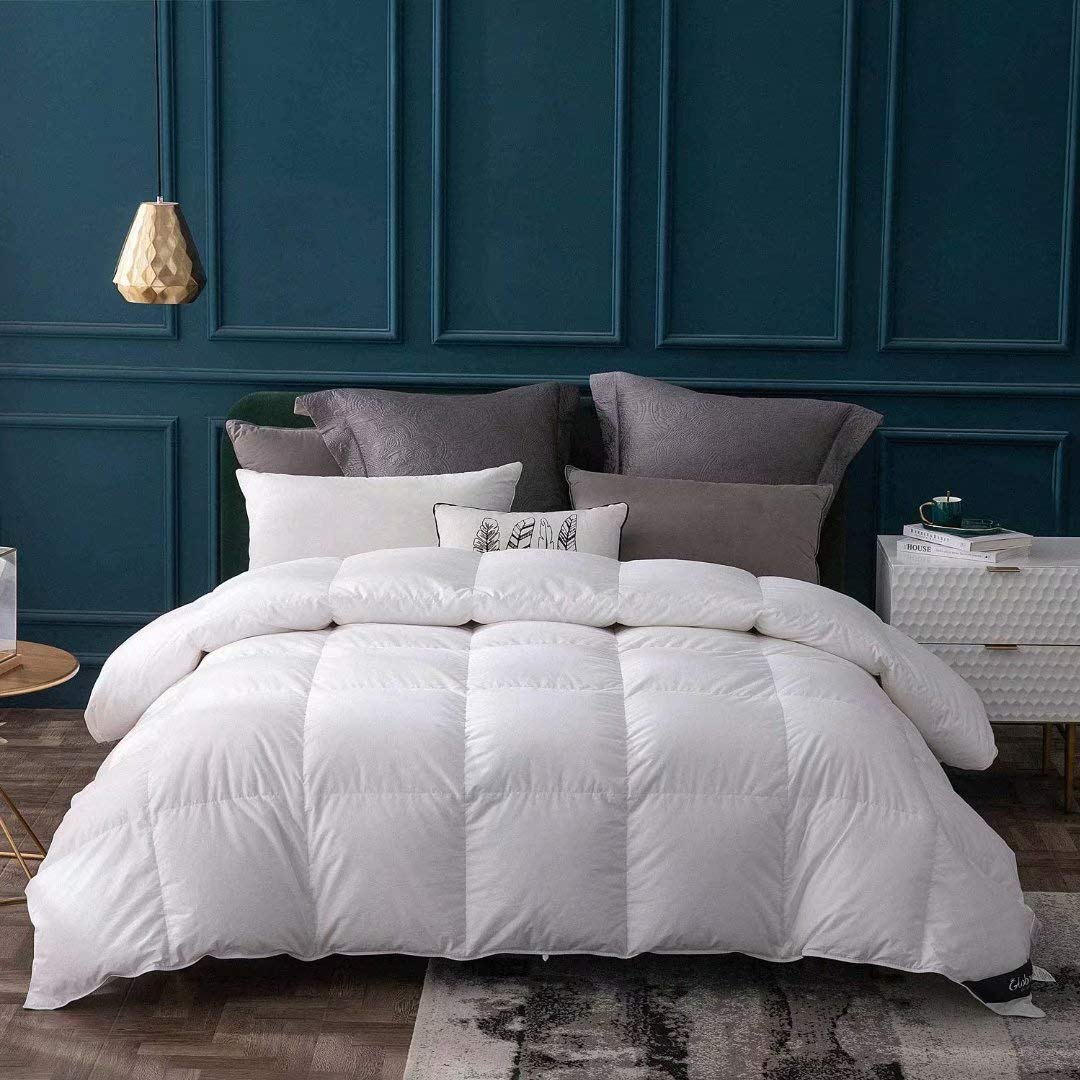 Photo 1 of Globon Goose Down Comforter California King Size All Season Duvet Insert,420Thread Count Ultra Soft Noiseless Shell,800 Fill Power, with Corner Tabs,White