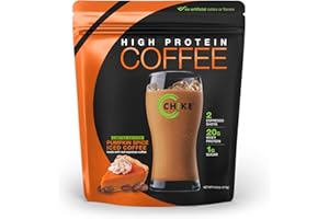 Chike Pumpkin Spice High Protein Iced Coffee, 20 G Protein, 2 Shots Espresso, 1 G Sugar, Keto Friendly and Gluten Free, 14 Servings (14.6 Ounce)