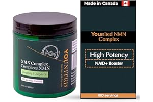 NMN Complex Powder by Younited Wellness - Made in Canada - Boosts NAD+, Supports Metabolism, Energy, and Physical Performance