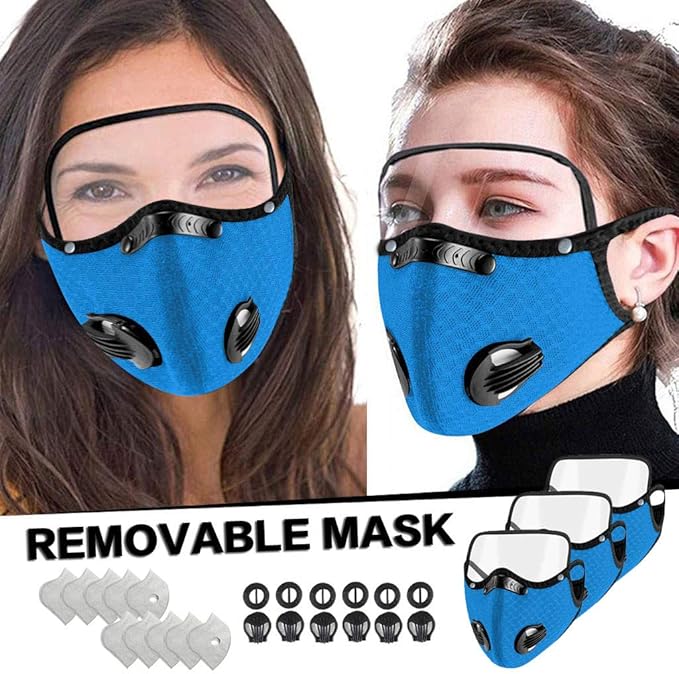 GGGG 3 Pack Face Bandanas with Eye Shield ，Dustproof