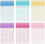 SWKJ 60 Pcs Disposable Eyelash Brushes Spoolies 6 Colors Cosmetic Wands Set