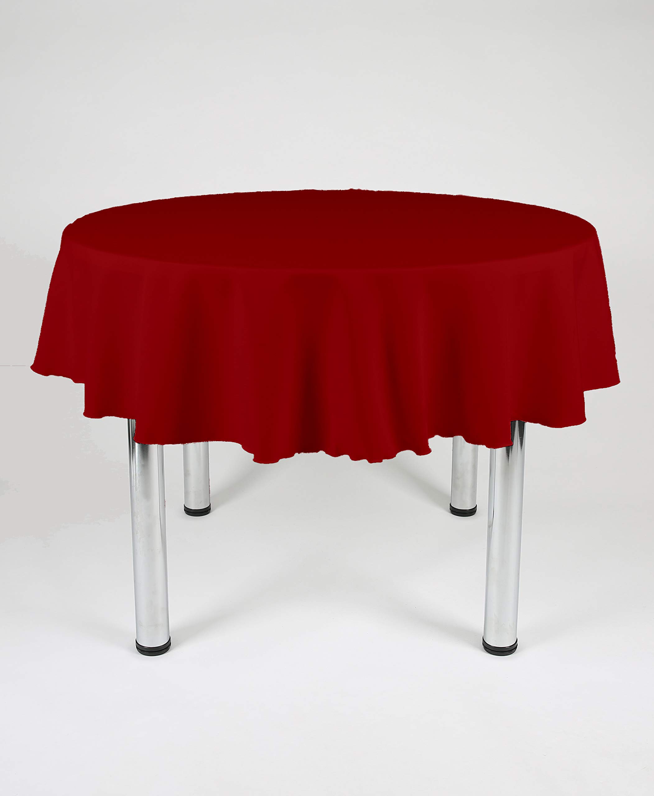 Hope Textiles Cherry Red 54" Diameter (137cm) Small Round Fabric TABLECLOTH/TABLE CLOTH (Polyester, not cotton)