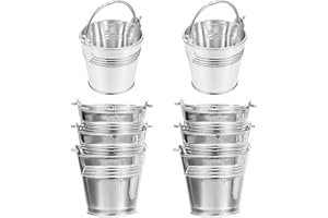 DOITOOL 10 Pcs Small Bucket with Handle, 3 Inch Mini Buckets for Party Favor, Mini Snack Bucket, Decorative Cute Candy Tins P