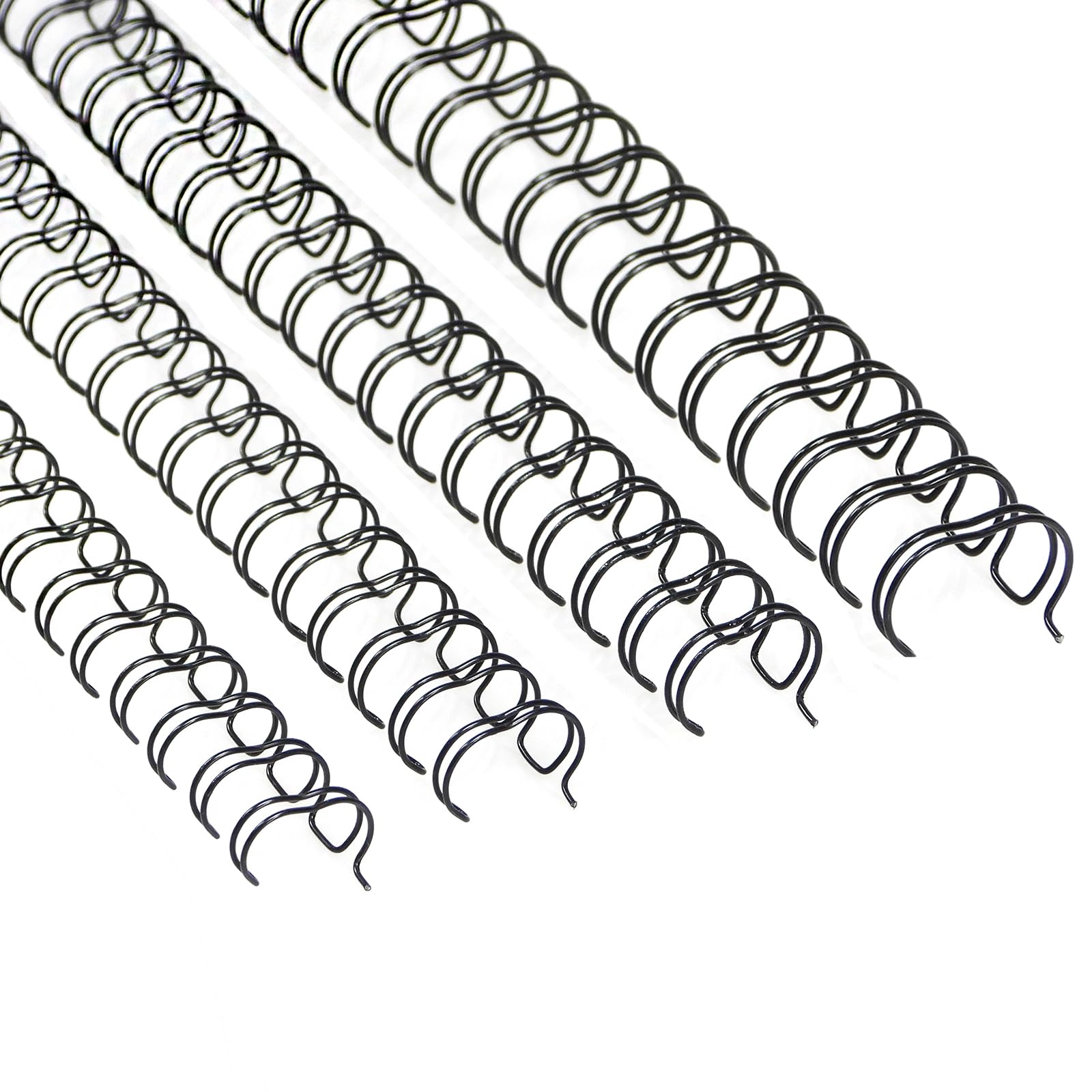 RAYSON Wire Binding Spines, 23 Loops, 2:1 Pitch, 190 Sheets, 9.5-22.2 mm, A4, Black, Pack of 100