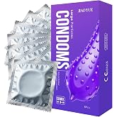 Large Particles Condoms, Natural Rubber Latex Male - 8 Pieces
