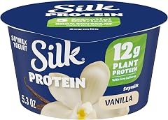 Silk Protein Soy Milk Yogurt, Vanilla, 12g Protein, 5.3 oz | Smooth and Creamy Dairy-Free, Vegan Soymilk Yogurt, 12g Plant Pr