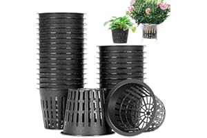 Baaxxango 50 PCS 3 Inch Heavy Duty Net Pots,Hydroponic Cups,Garden Slotted Mesh Net Cups,Plant Nursery Net Pots for Hydroponics,Slotted Mesh