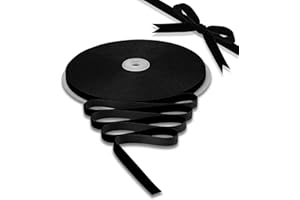 BokingOne Black Velvet Ribbon 3/8 Inch X 30 Yds Vintage Nylon Velvet Ribbon with Spool for Gift Wrapping Wedding Decorations 