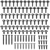 111-Piece Interior | Exterior | Engine Bay | Trim Screw Hardware Kit, Black #8 | (FITS: GM, Chevrolet, Buick, Oldsmobile, Pontiac, Cadillac, GMC Trucks, A | B | C | D | E | F | G | H | J | X | Y Body)