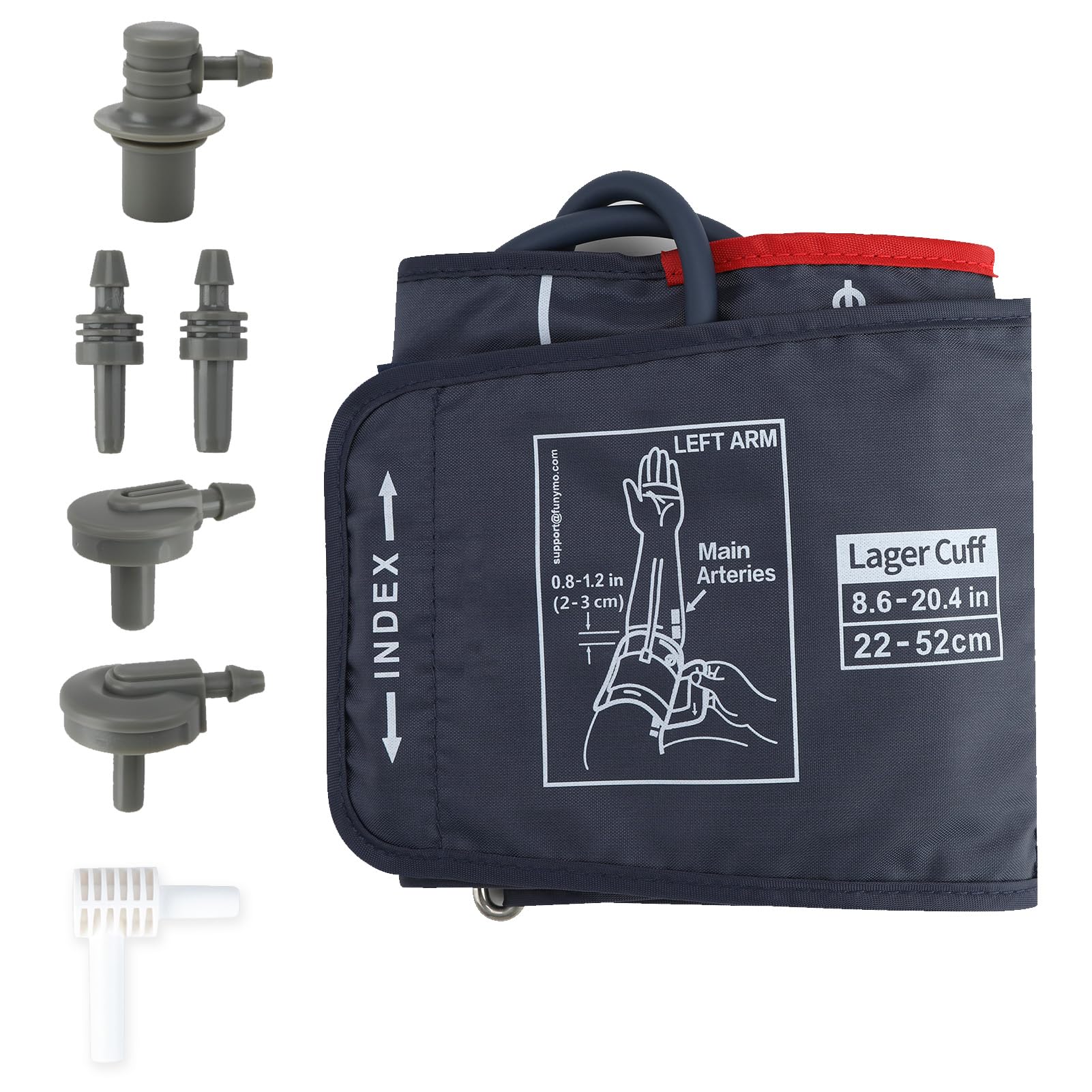 Extra Large Blood Pressure Cuff, 22-52CM Arm Circumference Blood Pressure Cuff with 6 Connectors, Universal Fit Replacement Cuff, Compatible with Omron BP Monitors and Other Brands