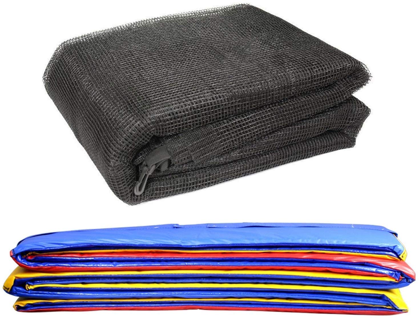 Green Bay Trampoline Replacement Spring Cover Padding Pad & Safety Net Enclosure Surround Bundle 6FT Tri-Colour