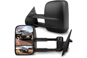 SCITOO Tow Mirrors Compatible with 2007-2014 for Chevy for GMC 2007 for Silverado for Sierra 1500/2500 HD/3500 HD (Fit 07 New Body Style Only) Towing Mirrors Power Heated Lens with LED Left Right