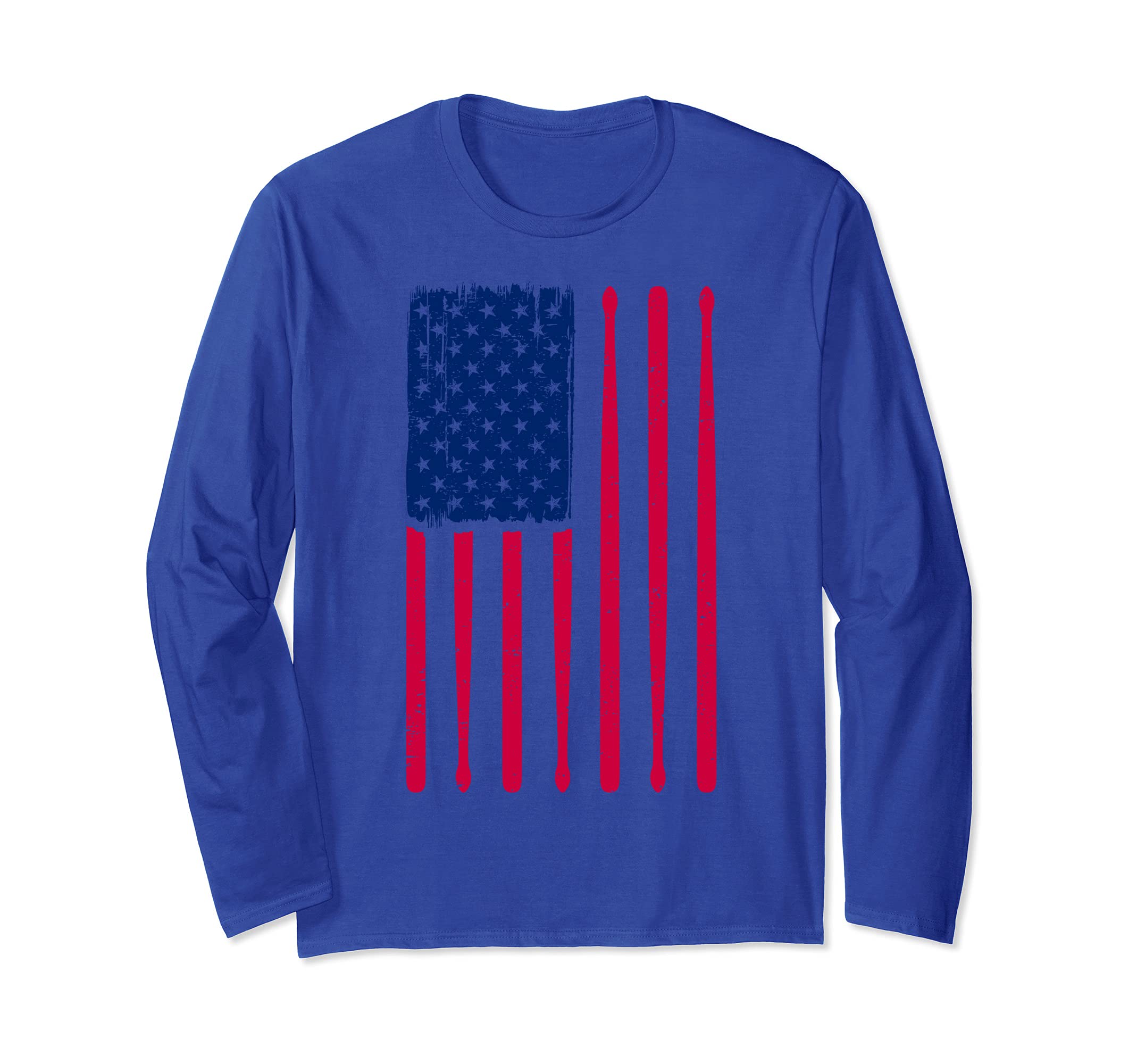 Patriotic Drummer Drumming Drums Percussion I American Flag Long Sleeve T-Shirt