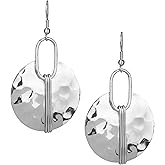 SPUNKYsoul Boho Earrings for Women Gold Silver Copper Dangle Oval or Round Ethnic Trendy Western Hammered Gift Handmade Mixed Metal African Jewelry