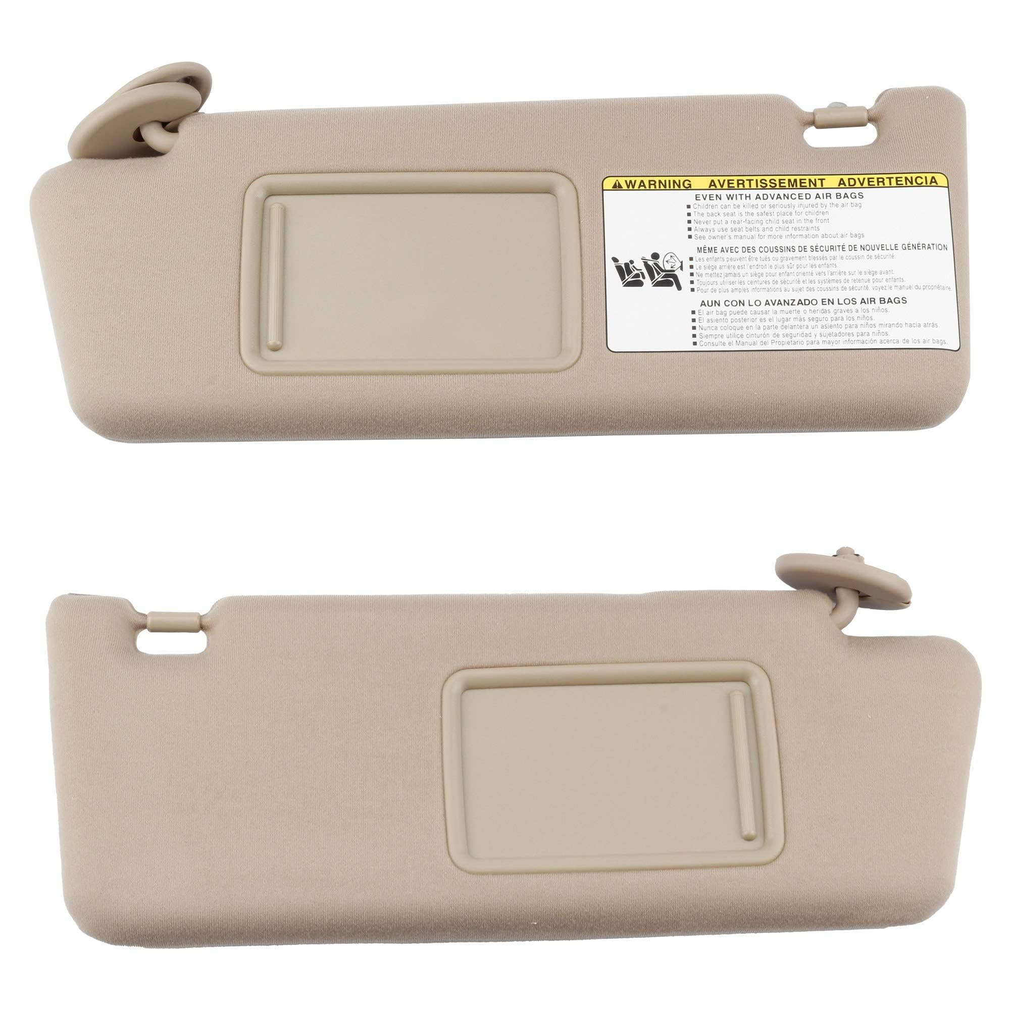 Photo 1 of Dasbecan Left Driver & Right Passenger Side Sun Visor Compatible with Toyota Tacoma 2005-2012 2013 2014 2015 (Beige)